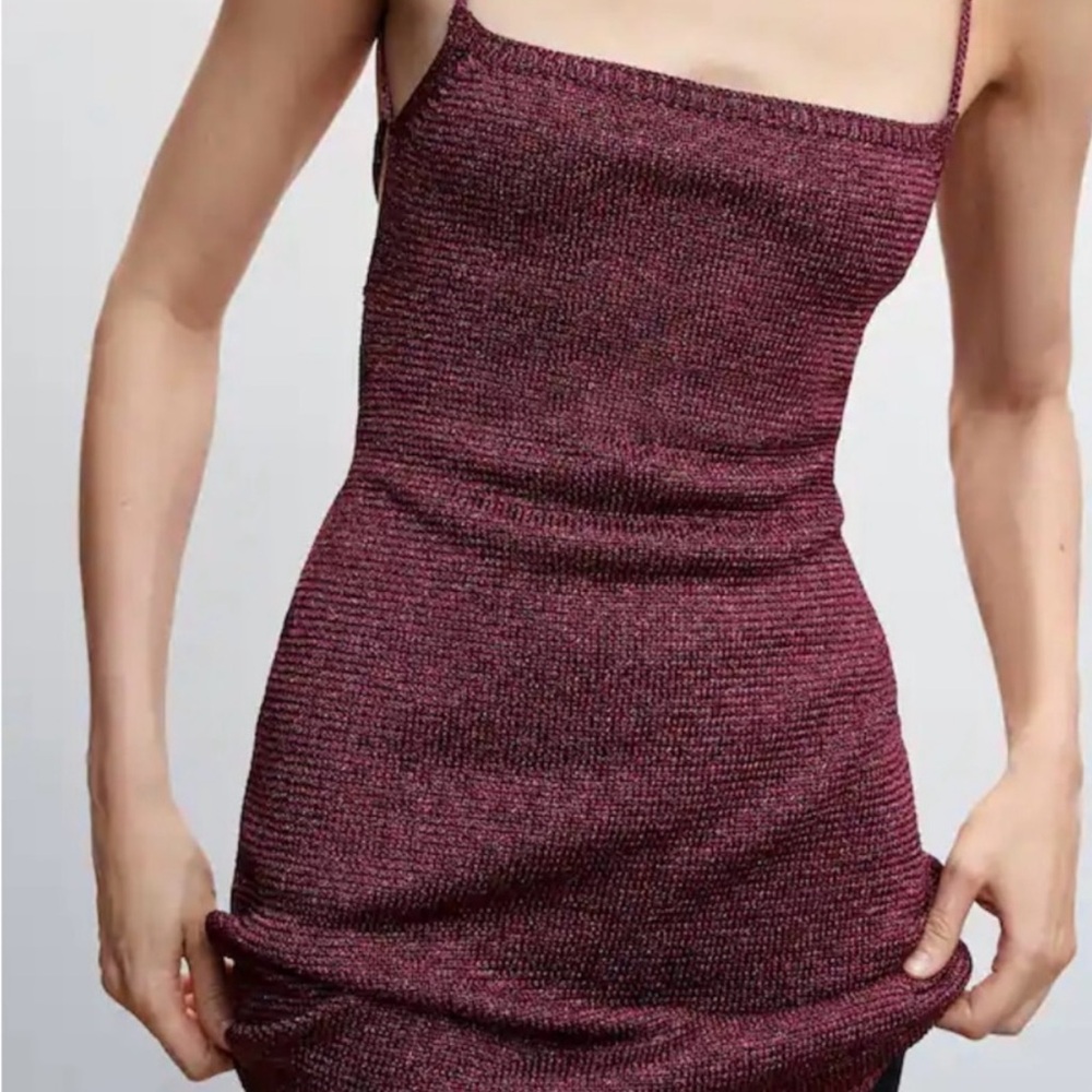Mango Lurex Knit Dress